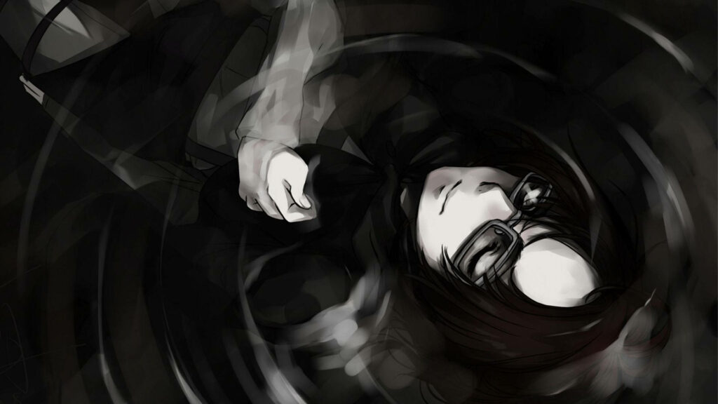 Enigmatic Shades of Joy: Hange Zoe Spreading Cheer Amidst the Shadows Wallpaper