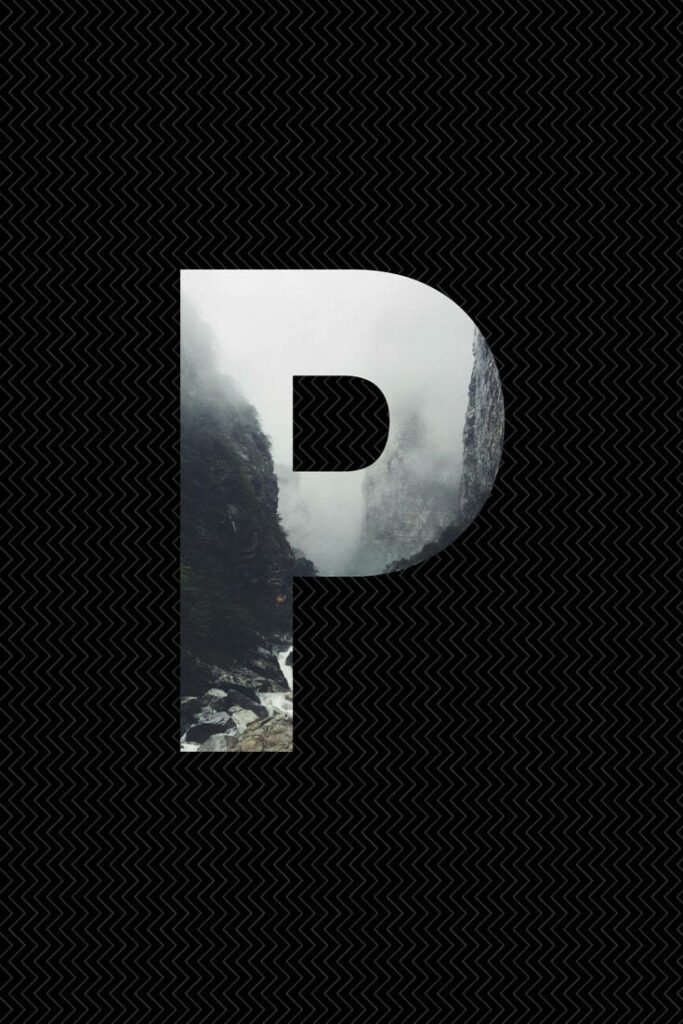 Misty Forest Letter P Wallpaper - Nature-Inspired Design