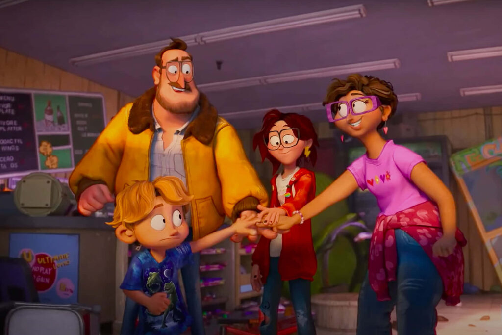 Vibrant Wallpaper: Mitchells Family Teamwork & Unity in Colorful Setting