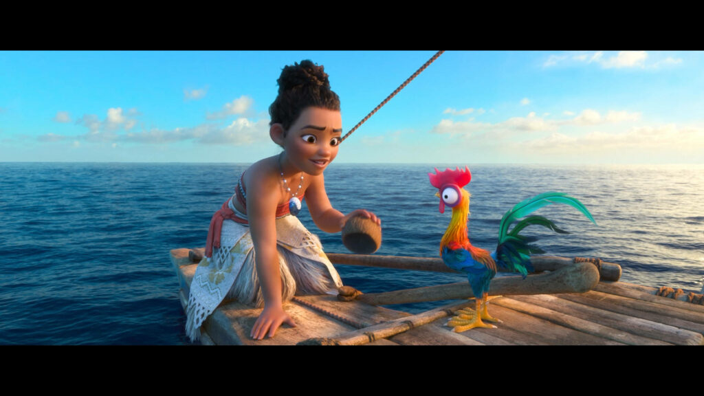 Moana & Hei Hei Raft Adventure - Vibrant Movie Wallpaper Background