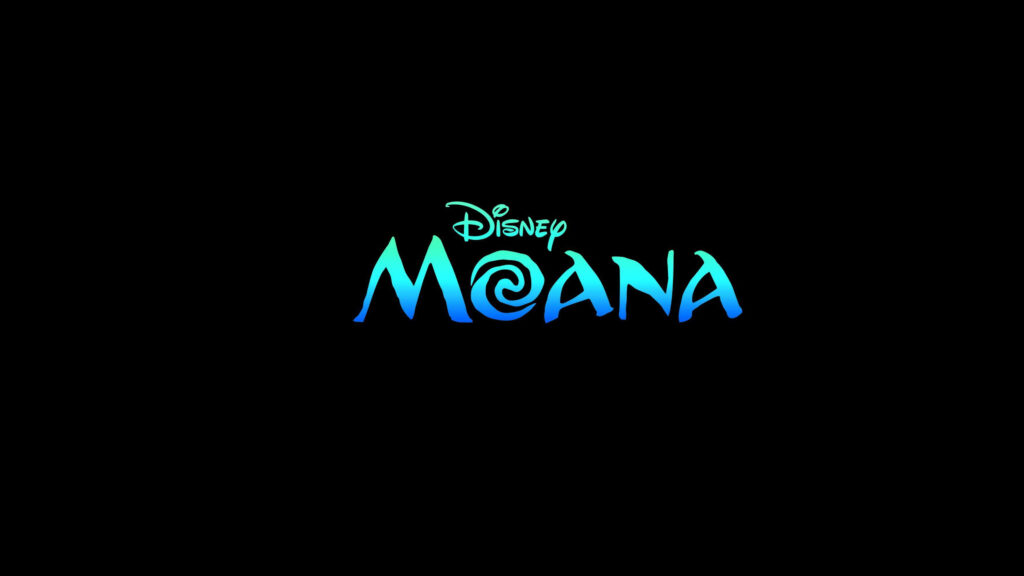 Vibrant Moana Wallpaper: Adventure Awaits in Bold Blue Letters