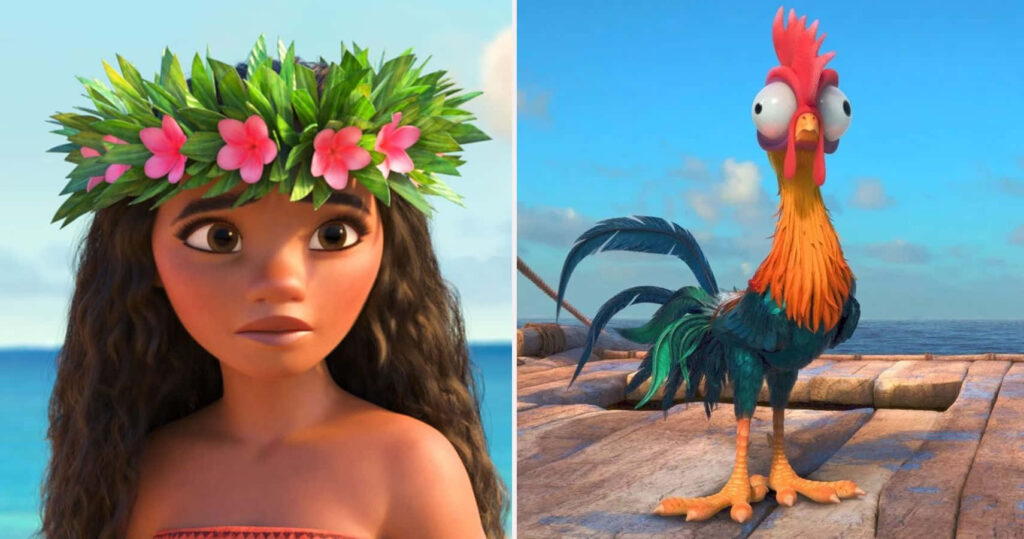 Moana Movie Wallpaper: Moana & Heihei on a Raft Adventure