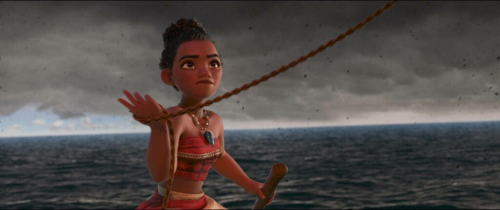 Moana Wallpaper: Courageous Storm Navigation & Bravery Background