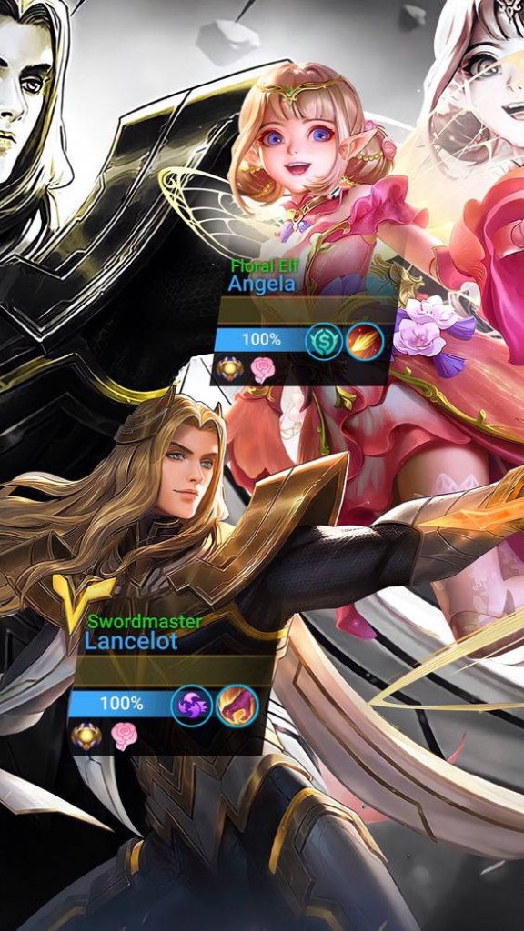 Mobile Legends Floral Elf Angela and Swordmaster Lancelot dynamic high quality wallpaper background