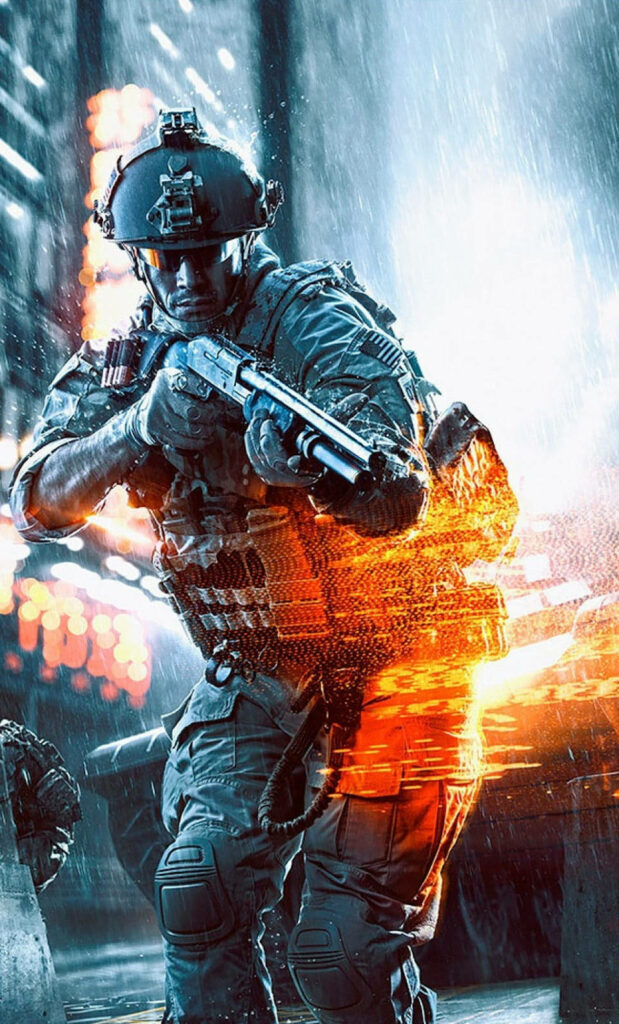 Immersive Battlefield 4 Experience: Get Ready for Intense Action with this Phone-friendly Background Image! Wallpaper