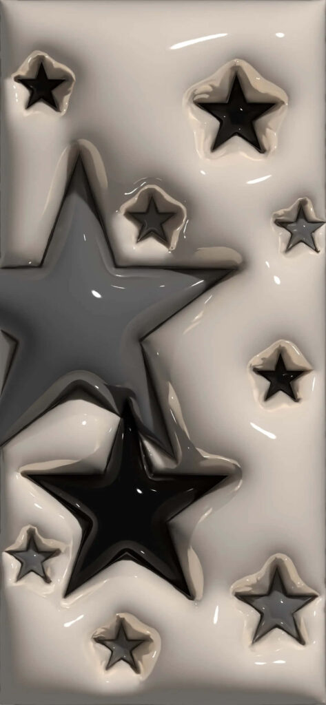 Modern Black & White 3D Star Wallpaper - Minimalistic Aesthetic Background