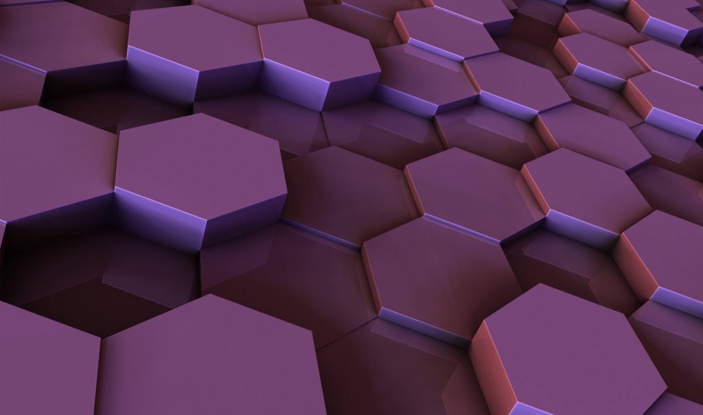 3D CGI wallpaper with pink purple hexagon geometric pattern and embossed modern design background