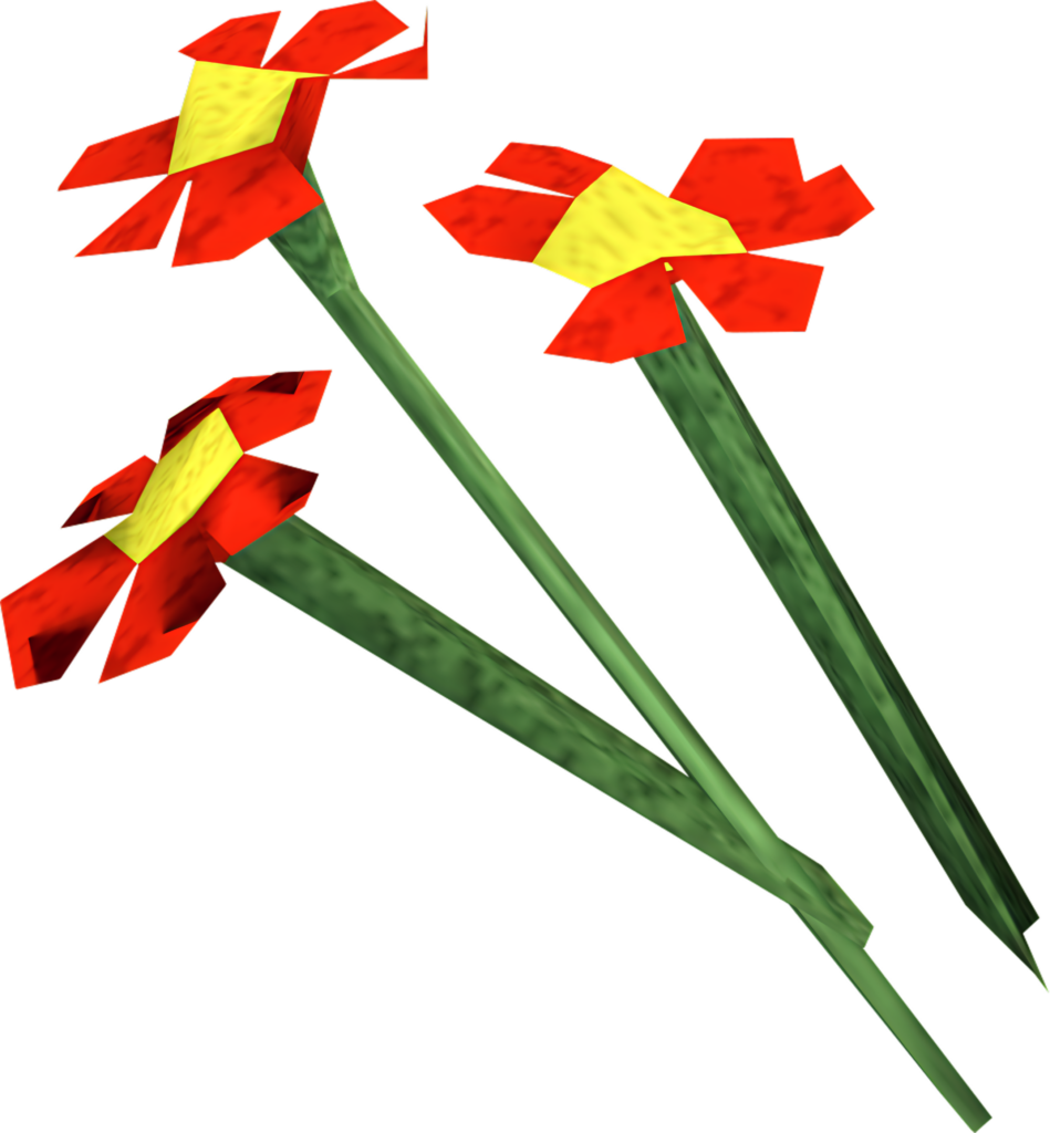 Modern 3D Floral Wallpaper: Red & Yellow Flowers on Transparent Background