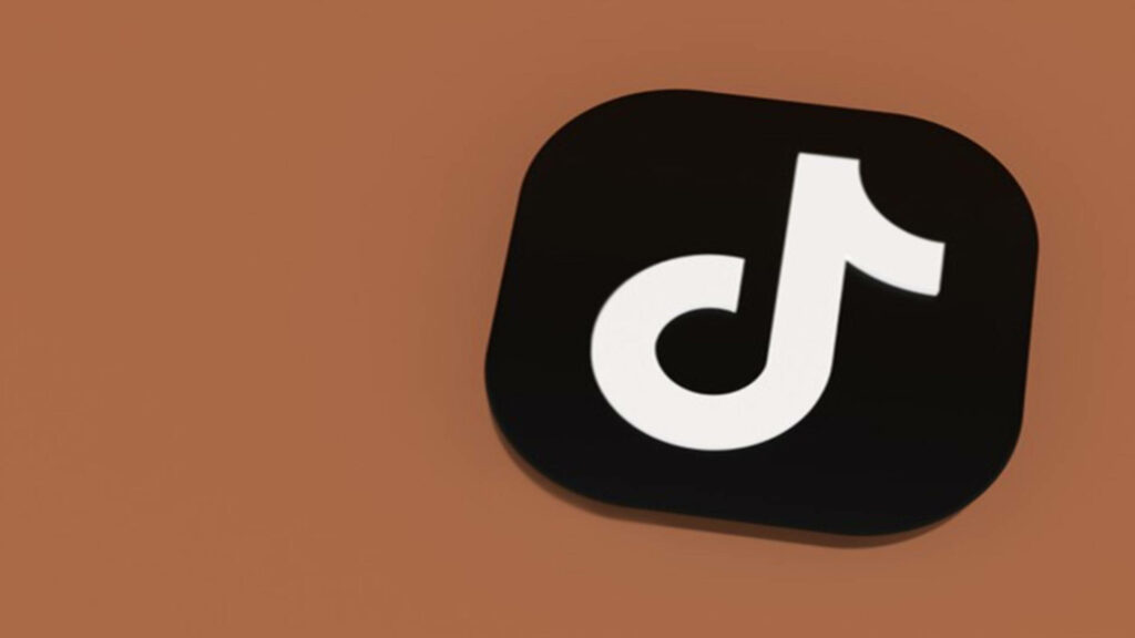 3D TikTok logo on smooth brown background modern stylish wallpaper for social media fans