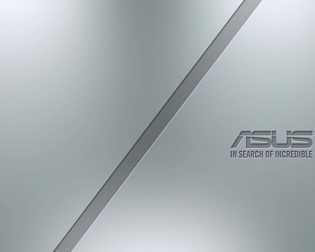 ASUS sleek silver minimalist wallpaper metallic diagonal stripe In Search of Incredible logo