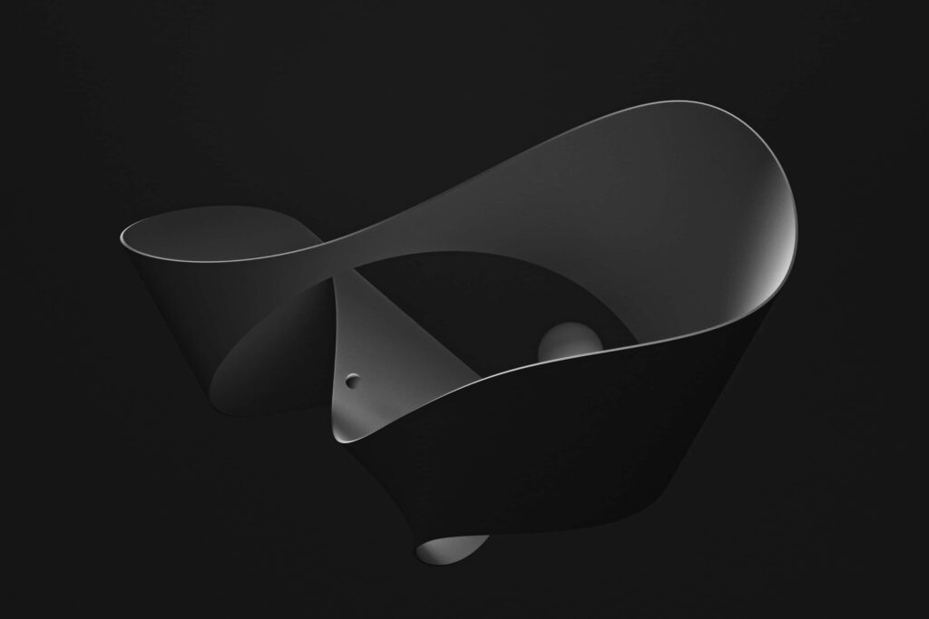 Modern 3D Abstract Wallpaper with Smooth Shapes on Dark Background