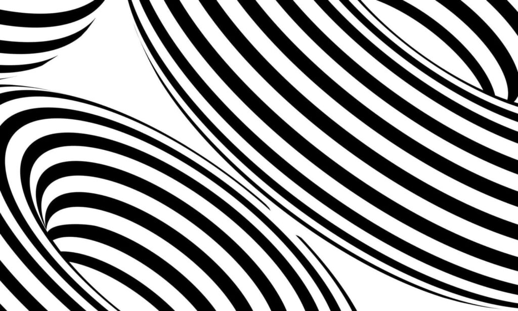 Dynamic Black and White Wavy Lines Abstract Wallpaper Background