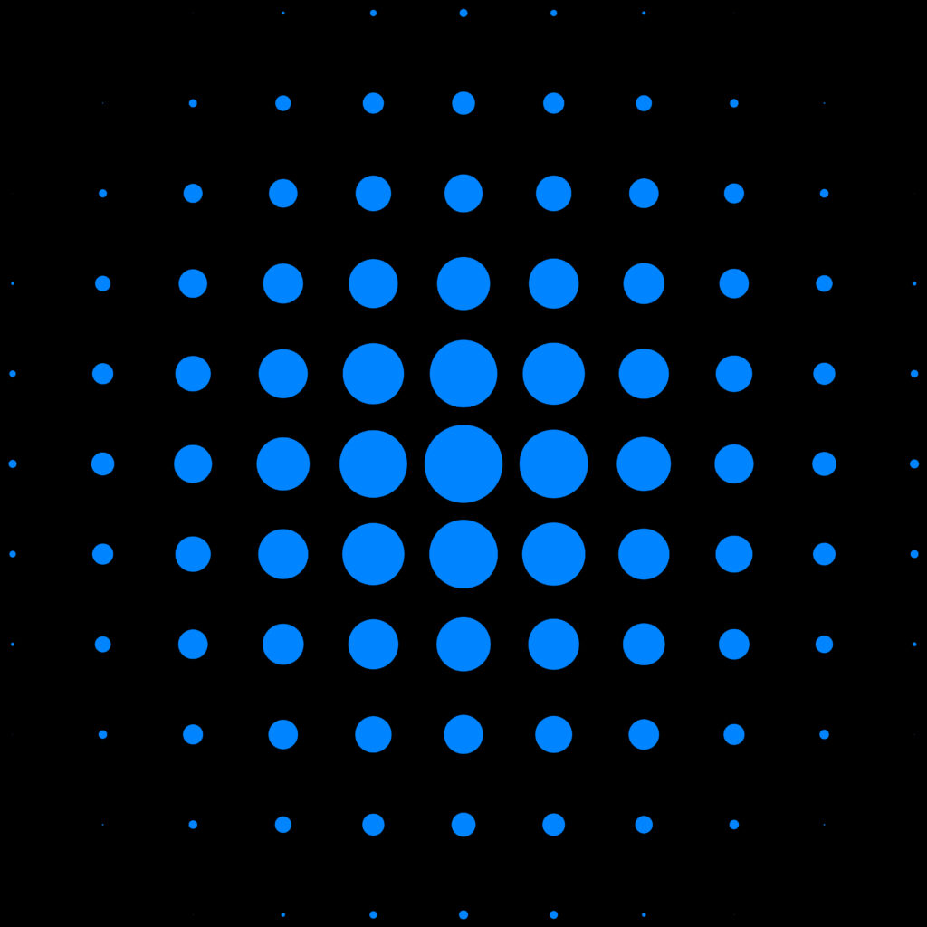 Modern Abstract Blue Circles Wallpaper on Black Background