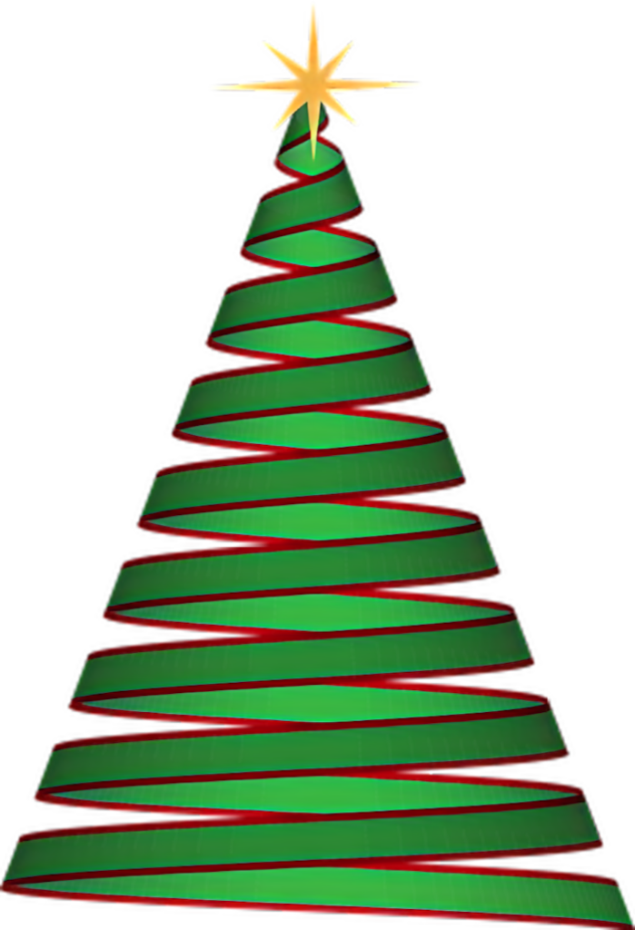 Modern Abstract Christmas Tree Wallpaper: Green, Red & Gold Design