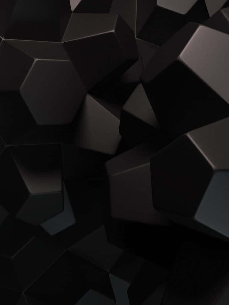 Modern Abstract Wallpaper: Dark 3D Geometric Shapes Background