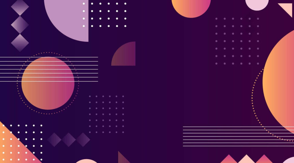 Stylish Abstract Geometric Wallpaper in Deep Purples and Pinks