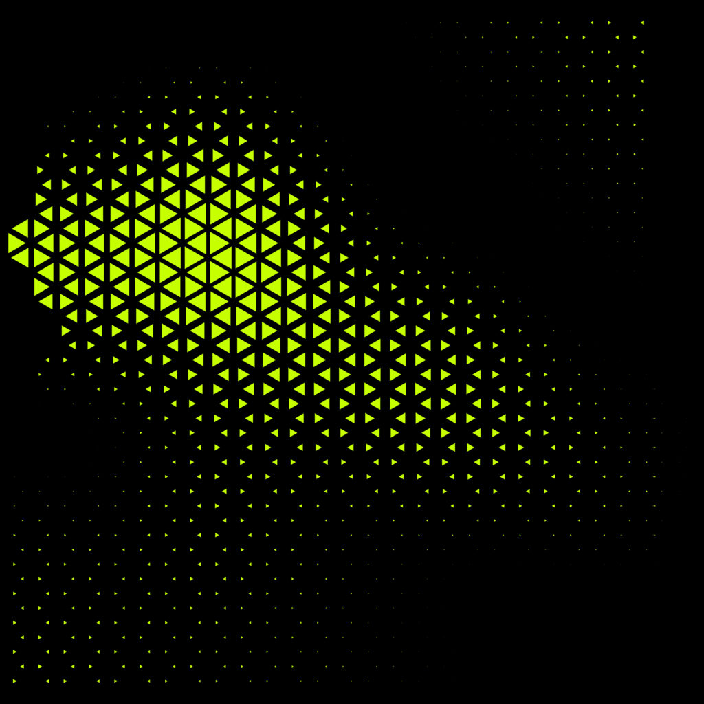 Modern Abstract Green Triangle Wallpaper on Black Background