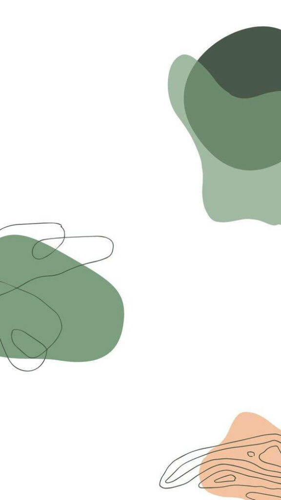 Modern Abstract Green & White Wallpaper: Calming Organic Design