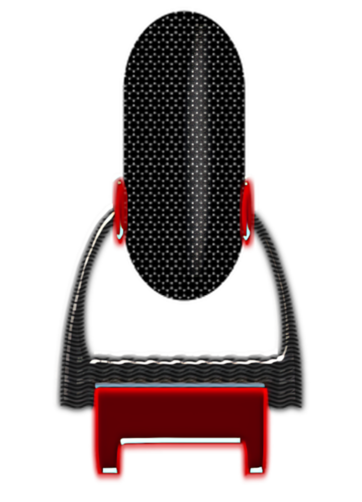Modern Red & Black Microphone Icon - Minimalist Wallpaper Design
