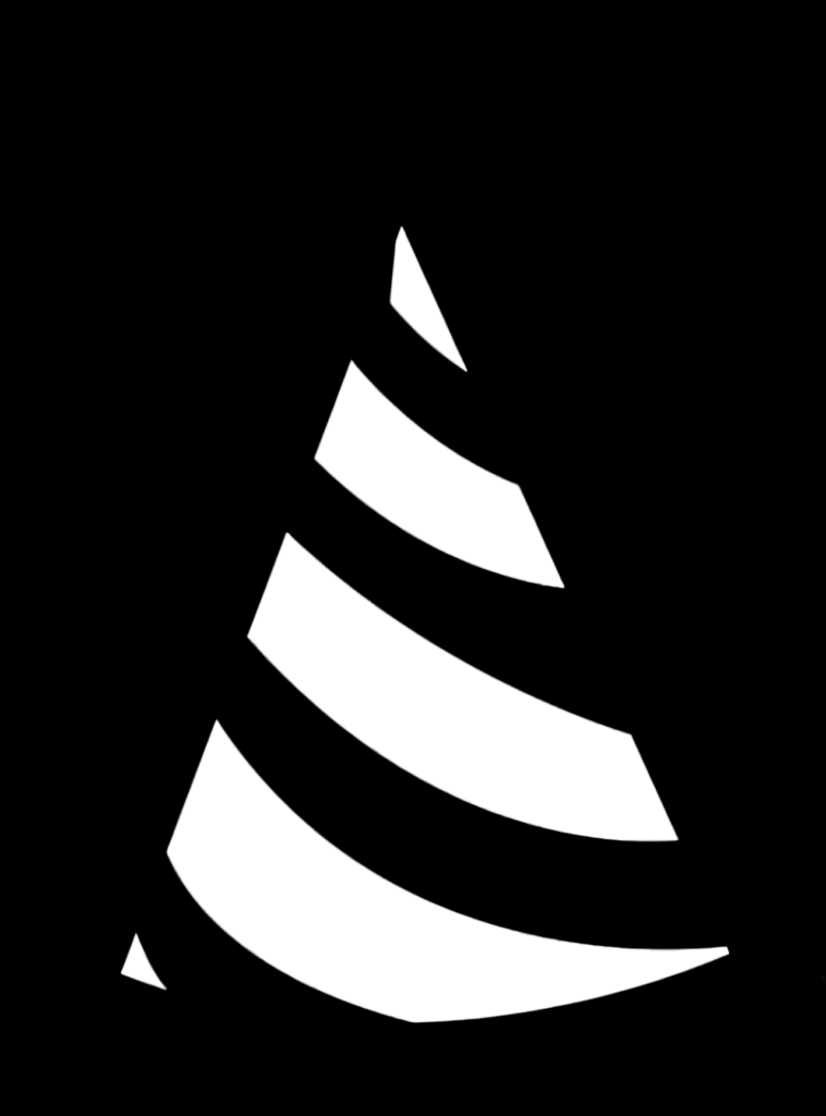 Bold Black & White Abstract Party Hat Wallpaper - Modern Minimalist Design