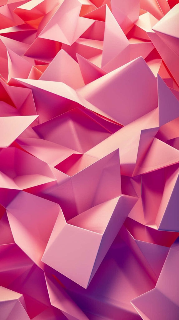 Vibrant Abstract Pink 3D Geometric Shapes Wallpaper for Modern Background