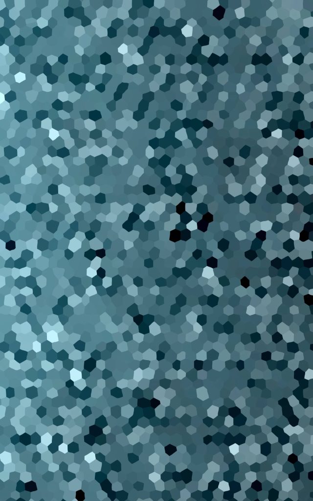 Modern abstract wallpaper with pixelated teal blue hexagons and smooth gradient background