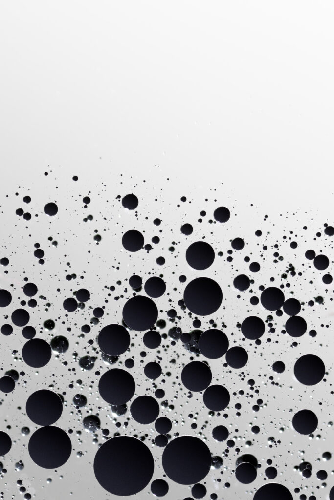 Modern Abstract Black Circular Bubble Wallpaper on White Background