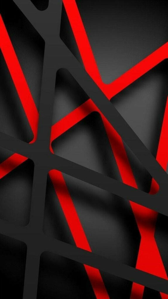 Modern Abstract Black & Red Lines 3D Wallpaper for Stylish Phones