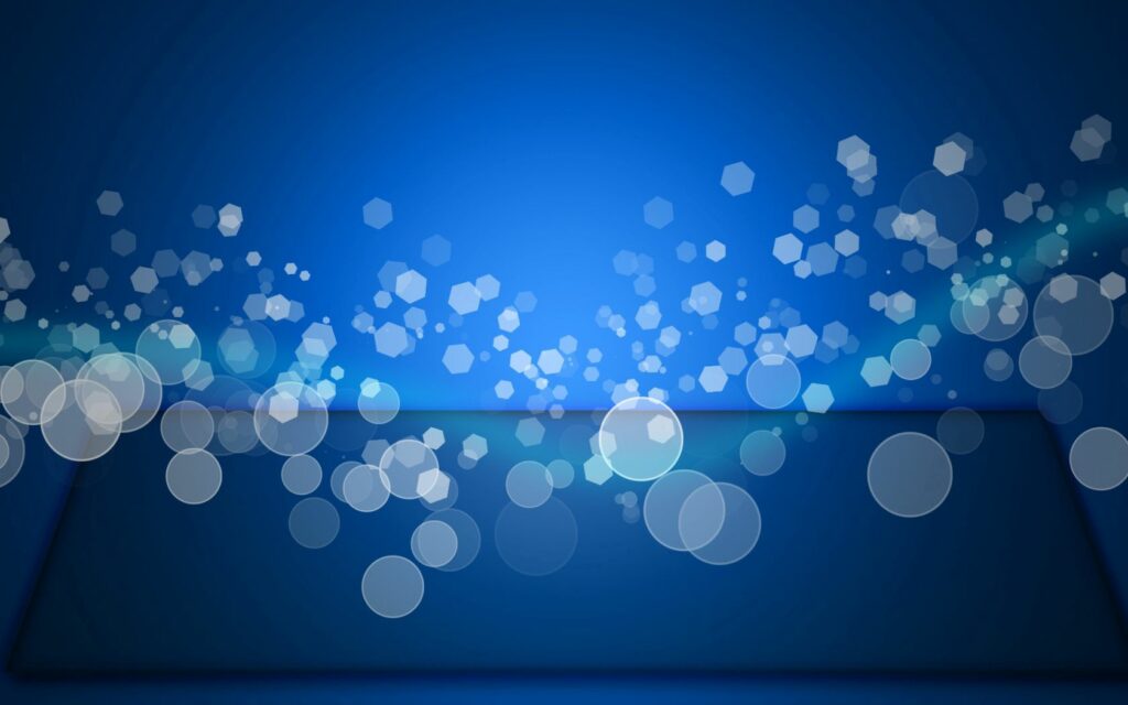 Modern Abstract Wallpaper: Deep Blue Gradient with Glowing Shapes