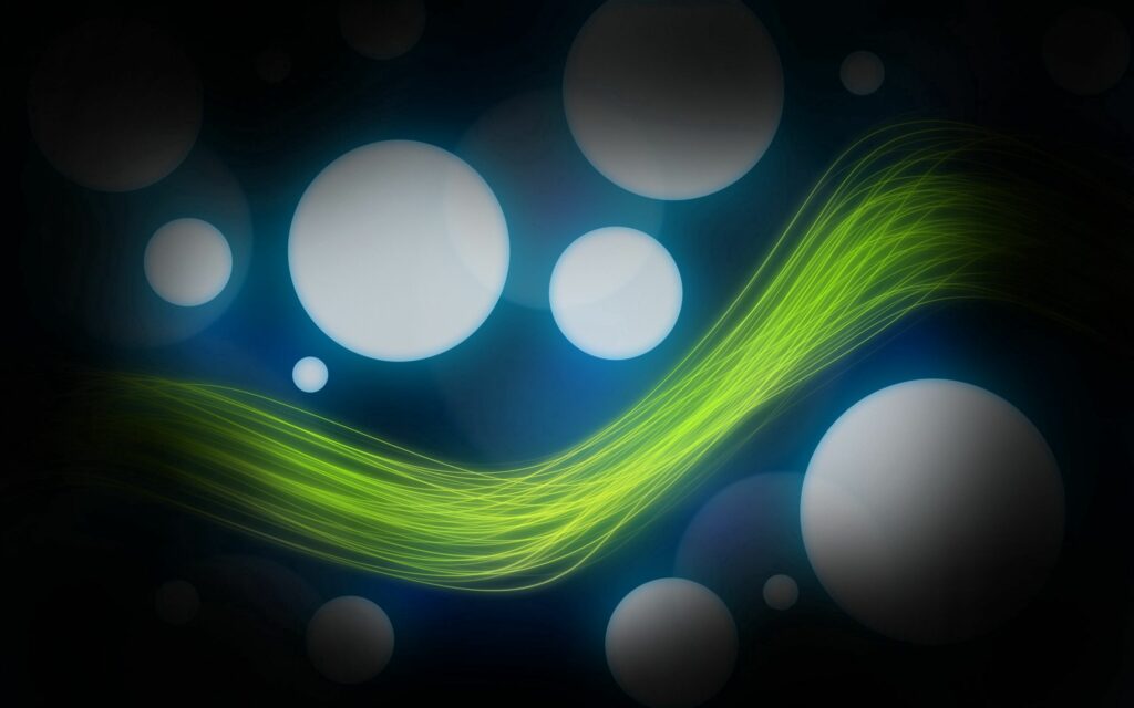 Modern Abstract Wallpaper: Glowing Circles & Neon Lines Background
