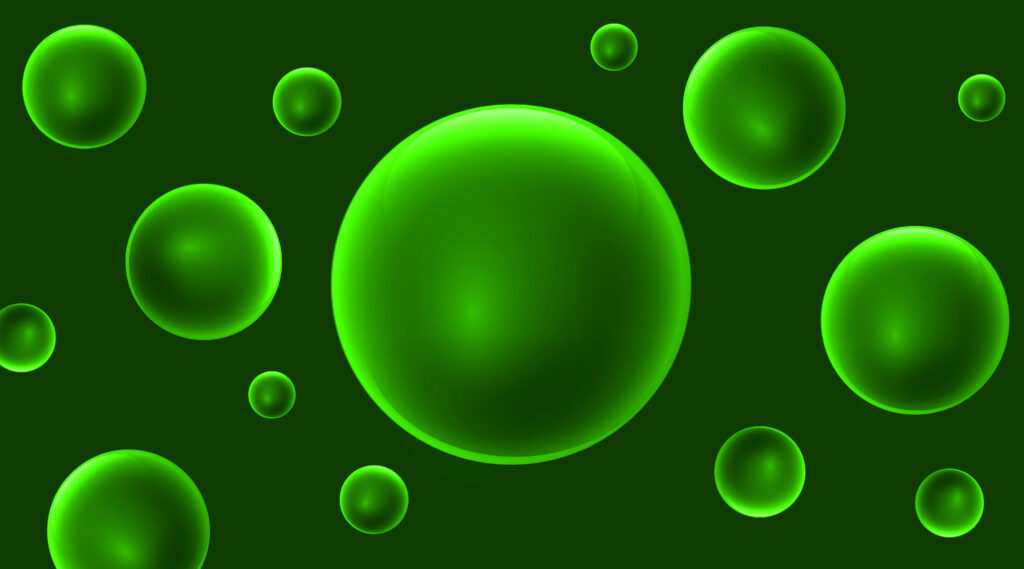 Abstract Neon Green Circles Wallpaper on Dark Background