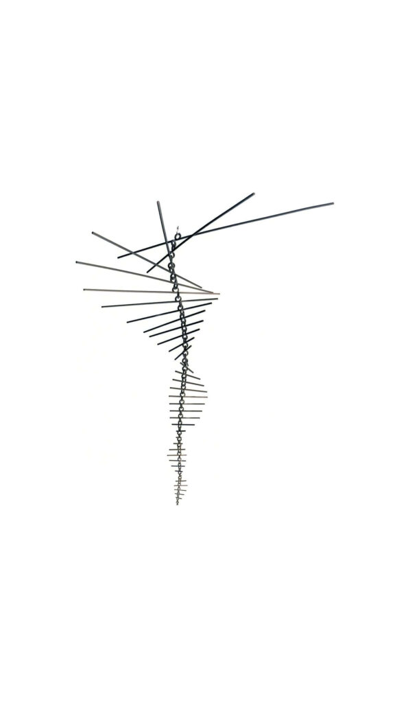 Modern Abstract Wallpaper: Minimalist Design with Black Metal Rods
