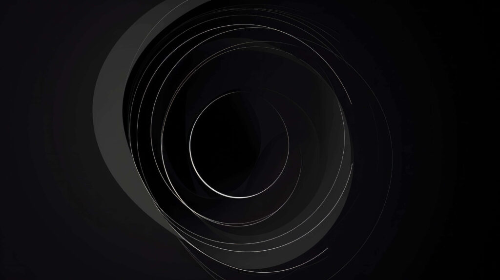 Modern Abstract Wallpaper: Sleek Concentric Black & Gray Circles