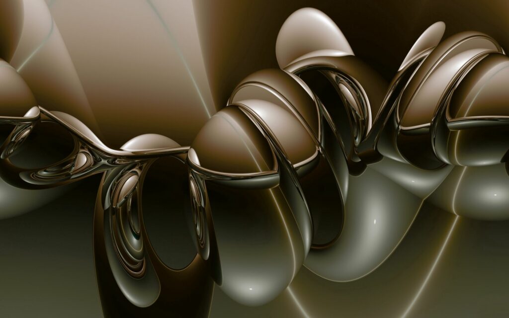 Elegant Abstract Wallpaper: Metallic Forms & Earthy Tones Background