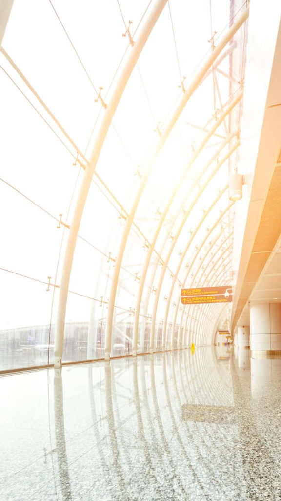 Modern Airport Terminal Wallpaper: Bright Design & Natural Light