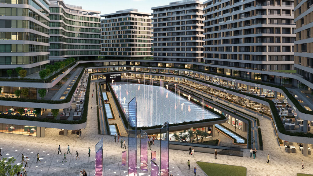 Modern Bursa Architecture: Sleek Buildings & Lush Greenery Wallpaper
