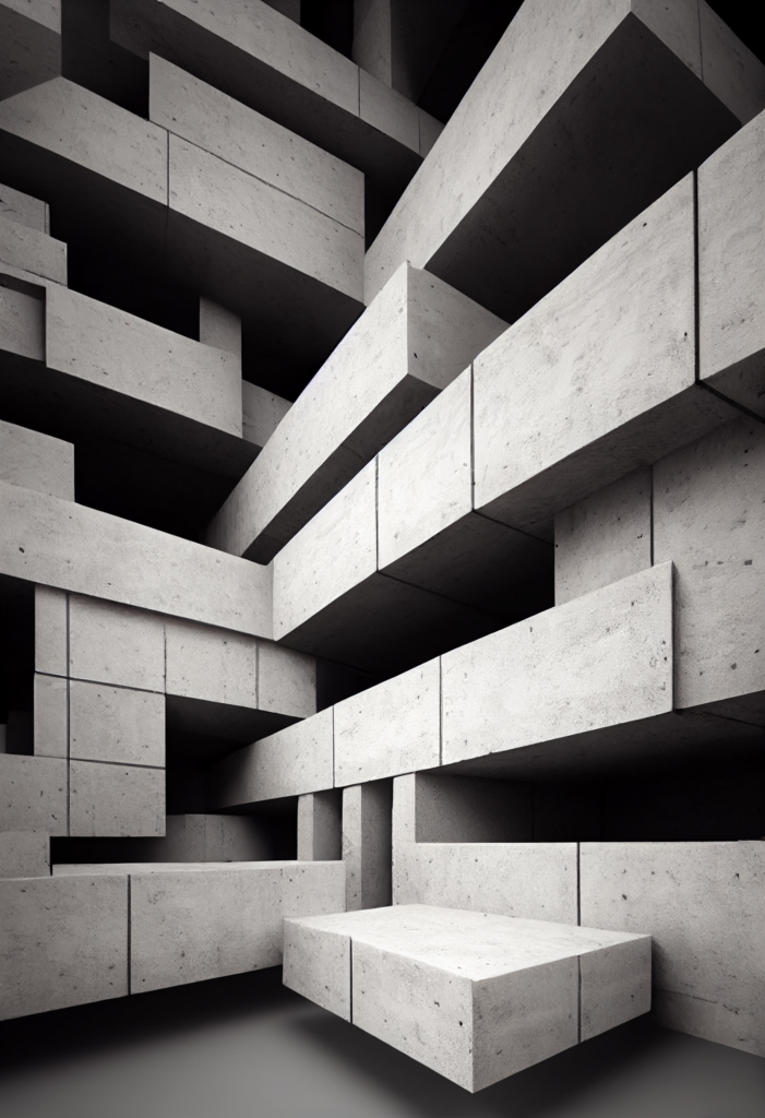 Modern Architectural Wallpaper: Dynamic Concrete Block Design Background