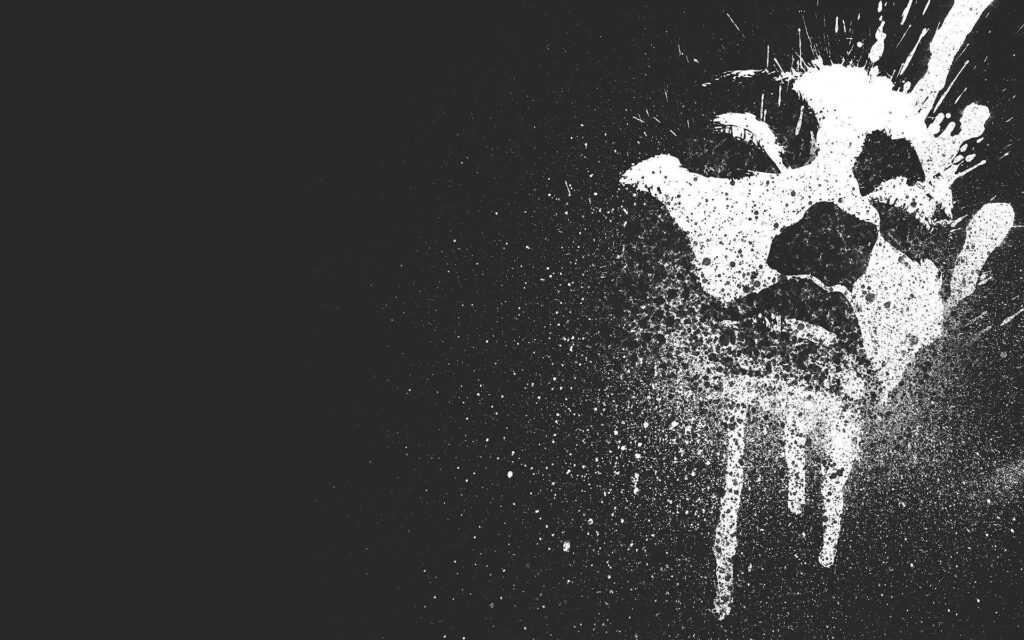 Modern Art Wallpaper: Striking Female Face with Abstract White Splashes