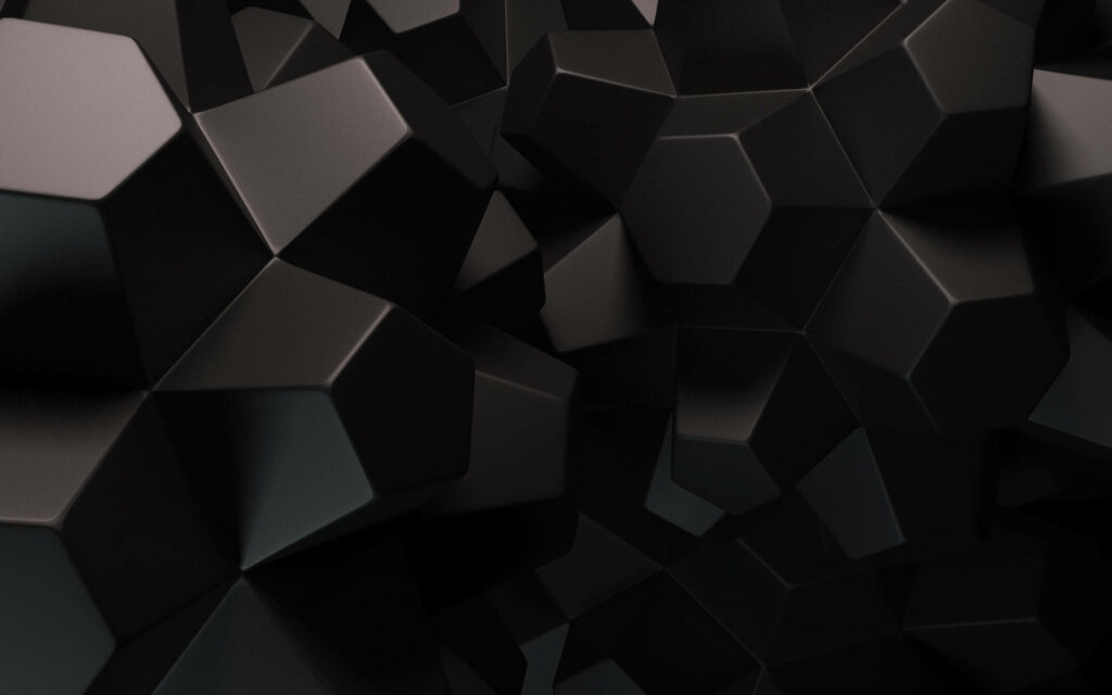 Modern Black 3D Hexagonal Pattern Wallpaper for Futuristic Aesthetics