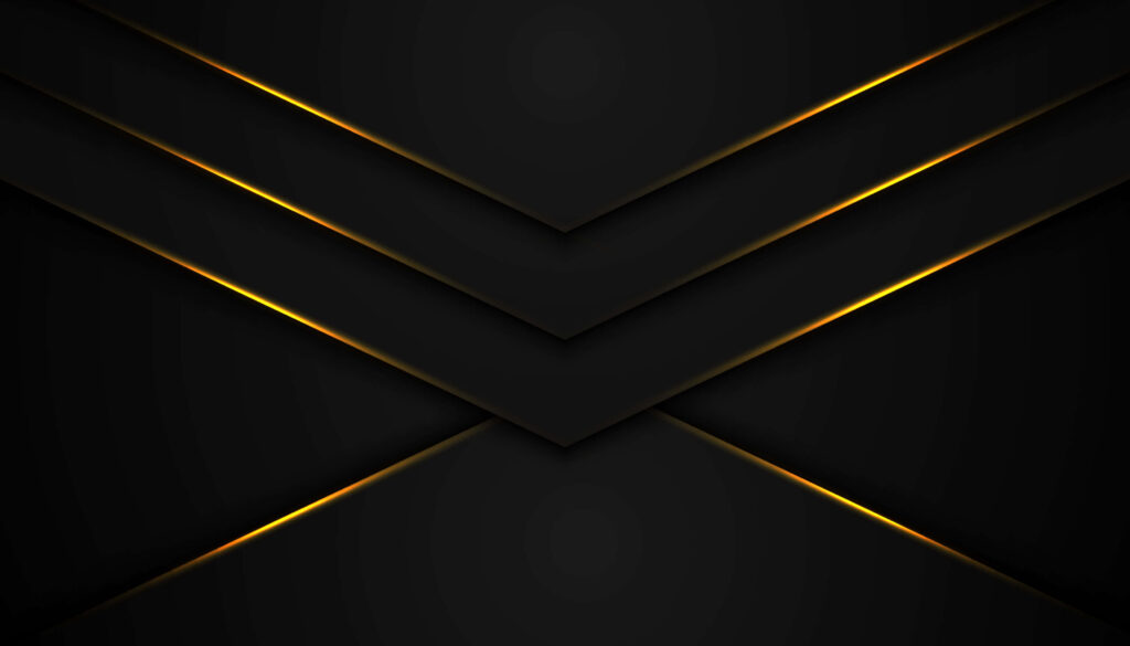 Modern Black Geometric Wallpaper with Striking Golden Edges