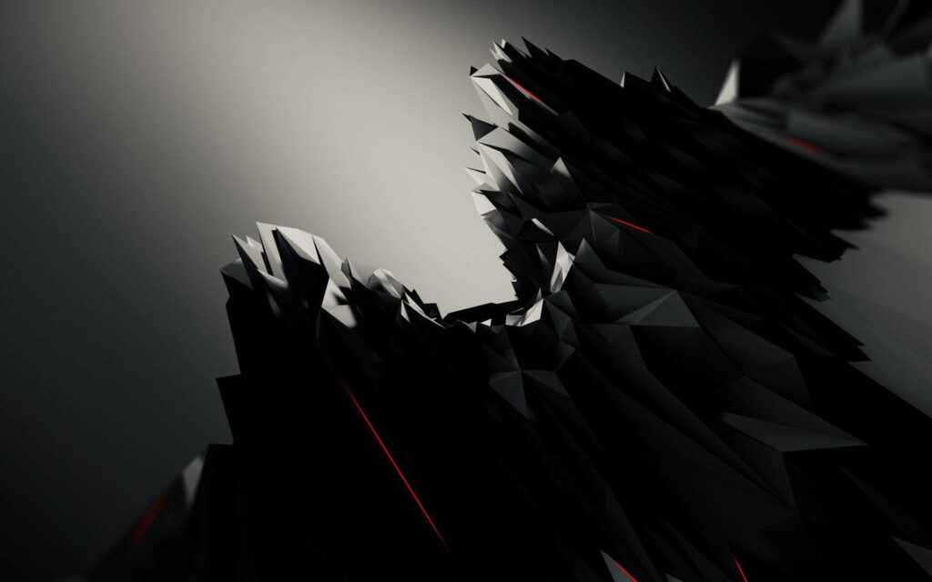 Dynamic Black Polygonal Wallpaper - Modern Geometric Background