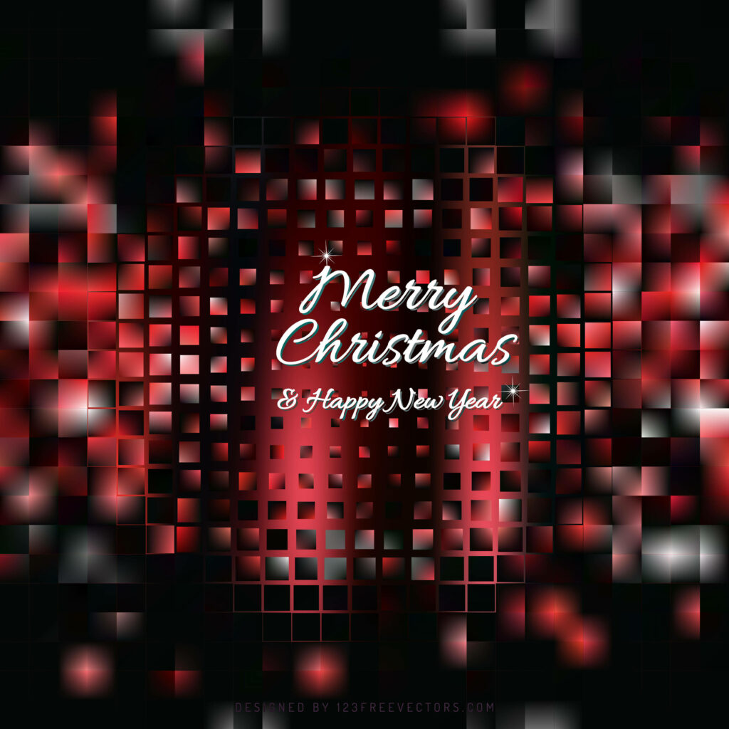 Modern Black & Red Merry Christmas & Happy New Year Wallpaper