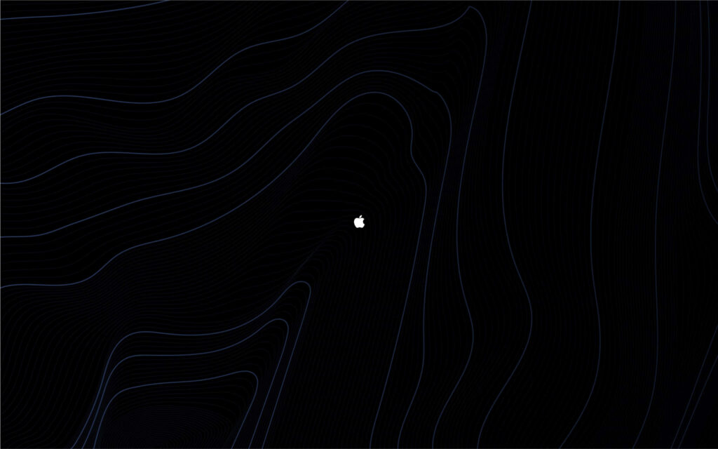 Sleek Black Minimalist Wallpaper with Apple Logo for MacBook Screens