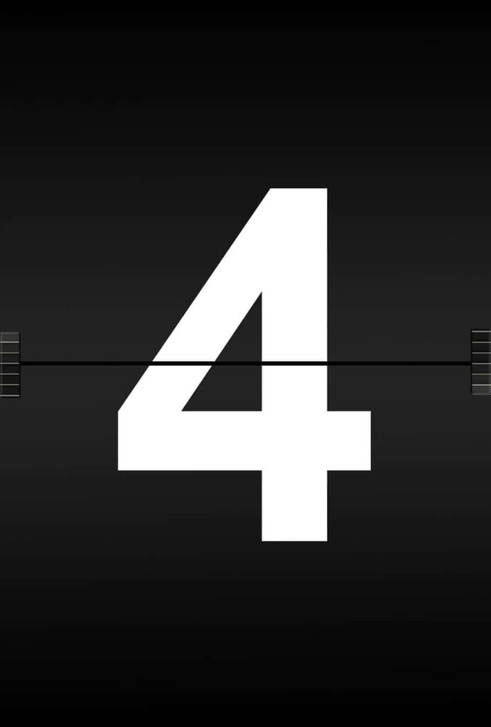 Modern Black Background with Bold White Number Four Wallpaper