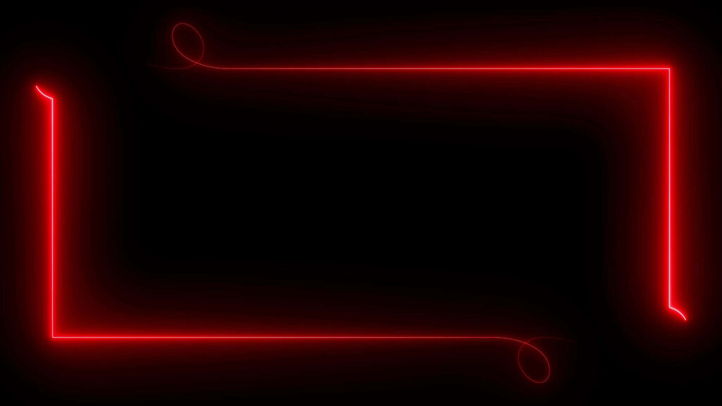 Futuristic Black Wallpaper with Glowing Red Neon Border Design