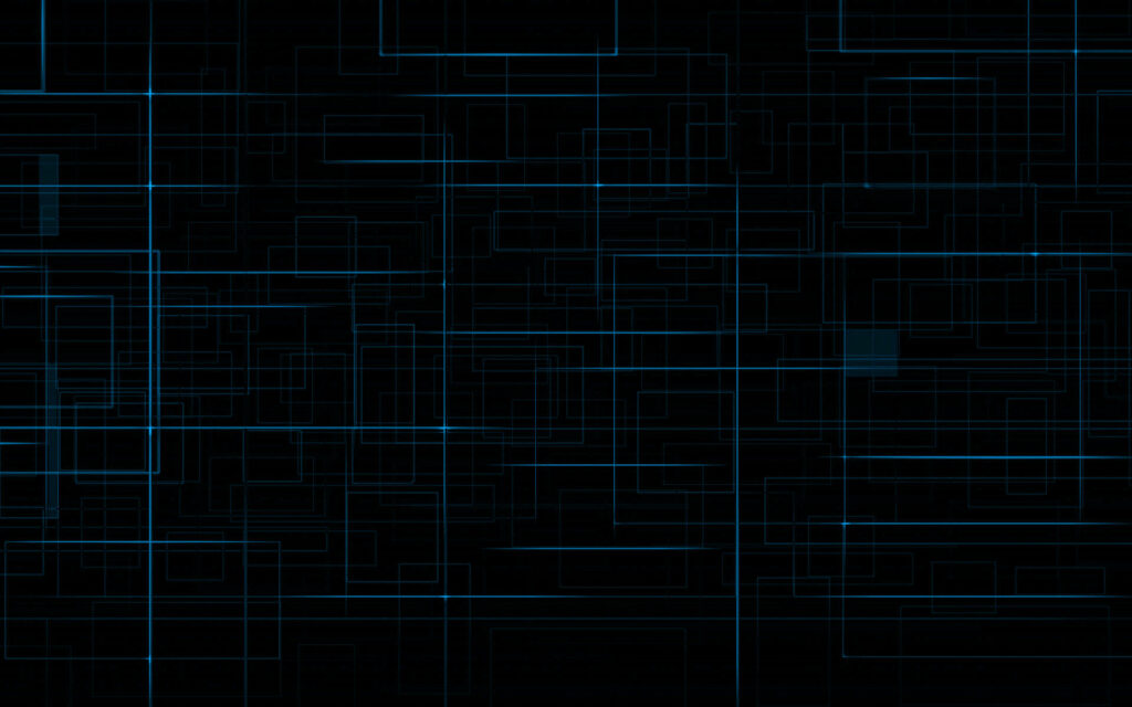 Modern Black Background with Intricate Abstract Blue Lines Wallpaper