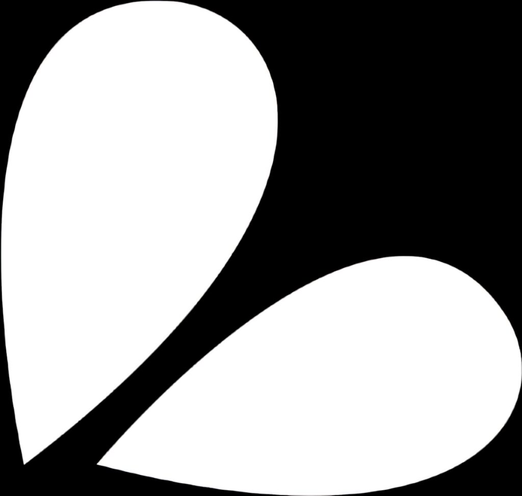 Modern Black & White Heart Graphic Wallpaper – Minimalist Design