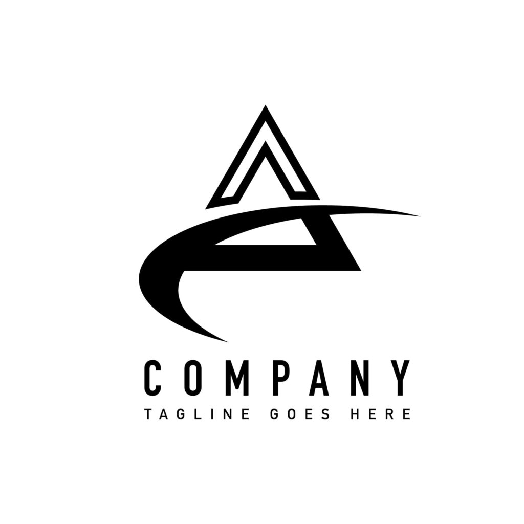 Modern Black & White Abstract Logo Wallpaper - Sleek Geometric Design
