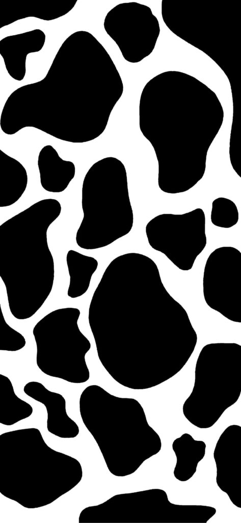Modern Black and White Cow Pattern Wallpaper - Abstract Aesthetic