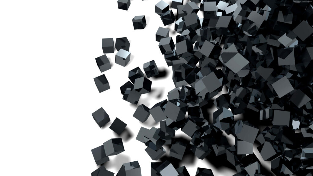 Abstract Black and White Cube Wallpaper - Dynamic Modern Background